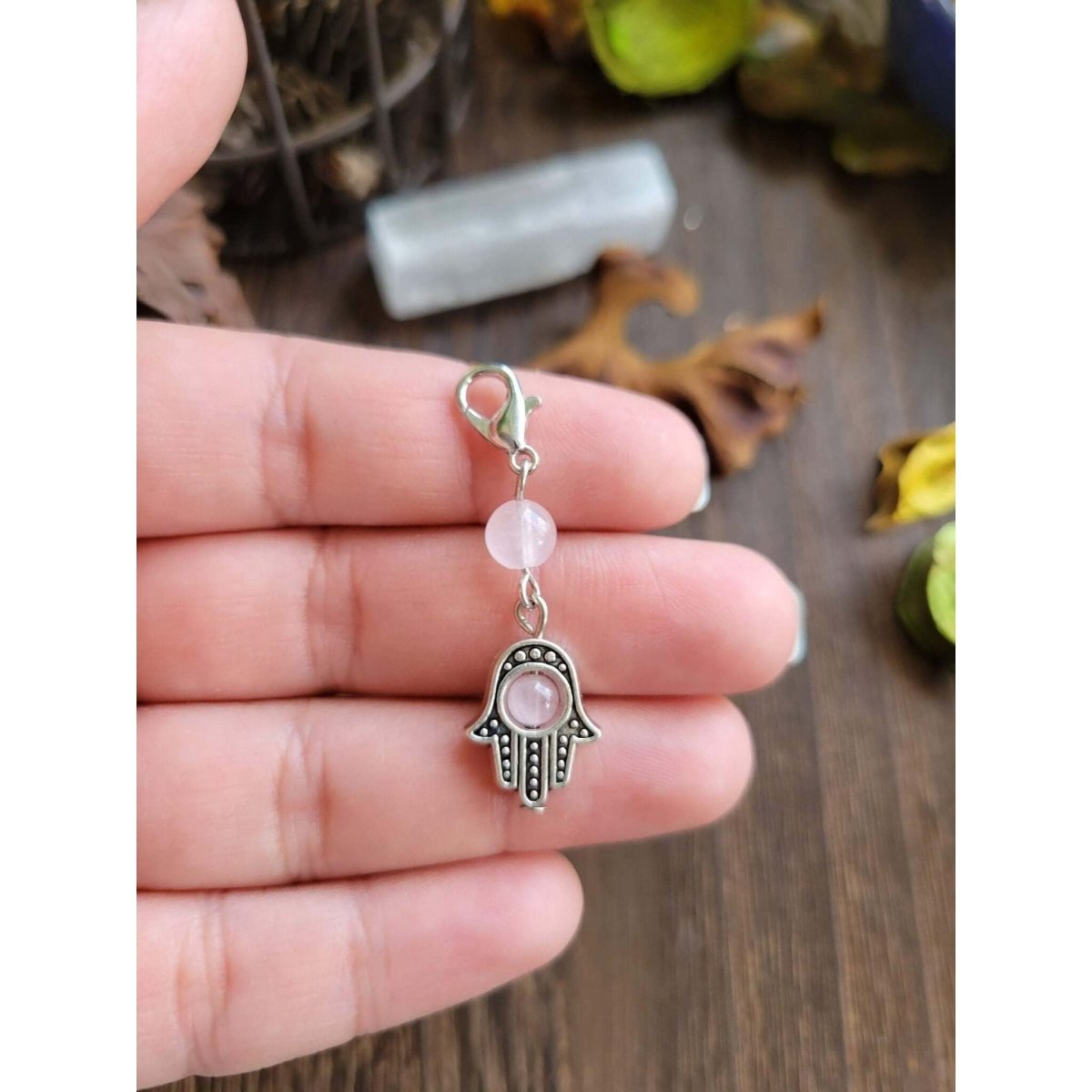 Pendants, with Natural & Synthetic Mixed Stone Beads and Lobster Claw Clasps, Hamsa Hand/Hand of Fatima/Hand of Miriam -Charms & Pendants