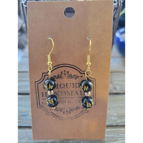 Pixiu Beads Earrings /Tibetan Buddhist Jewelry /Mantra Om -
