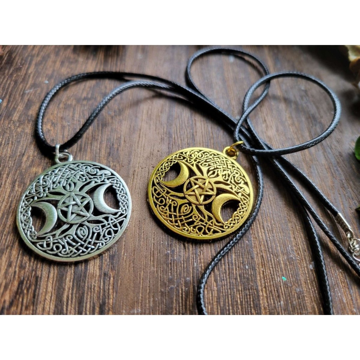 Protection Charm / Triple Moon Pentagram Talisman/ Protection Jewelry -Charms & Pendants
