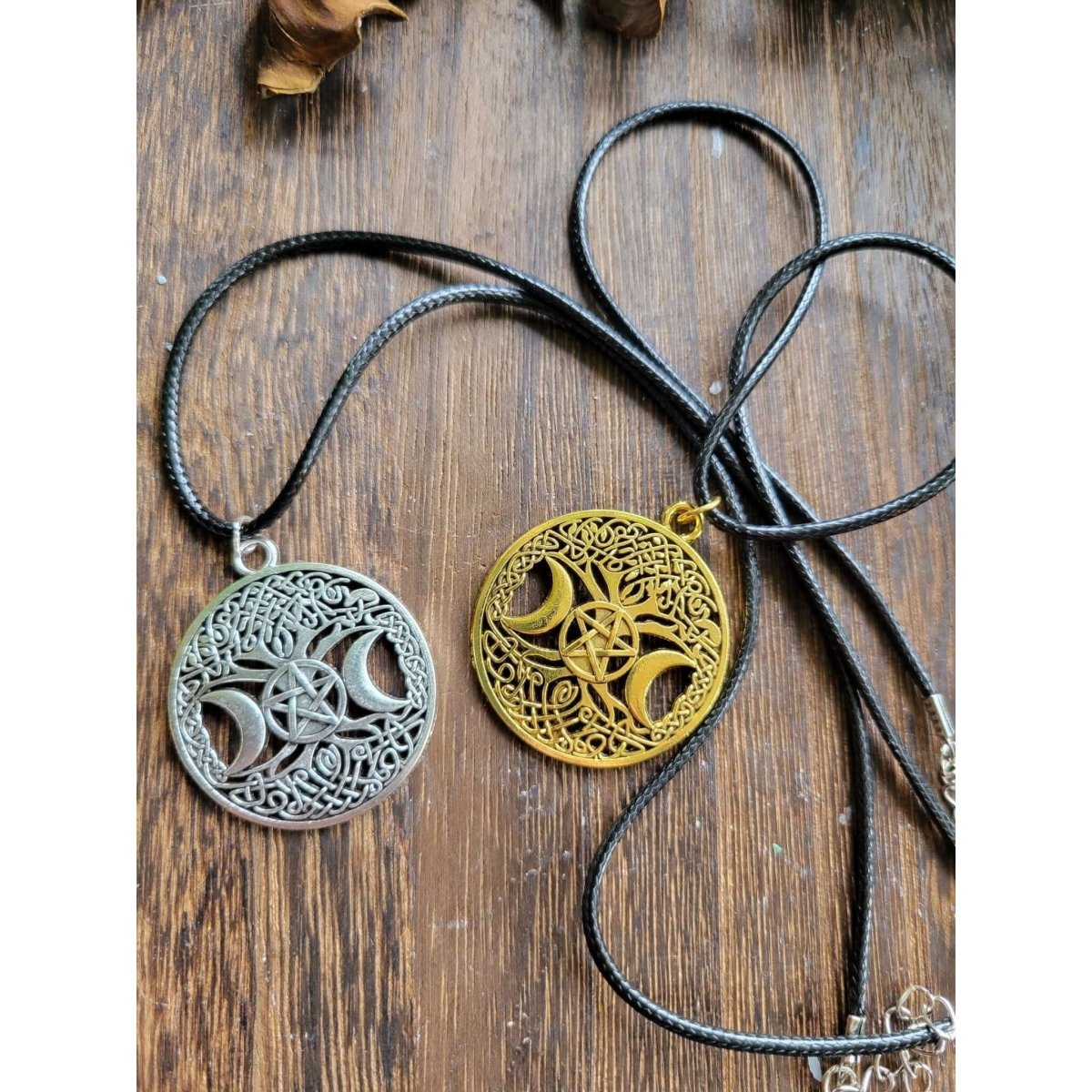 Protection Charm / Triple Moon Pentagram Talisman/ Protection Jewelry -Charms & Pendants