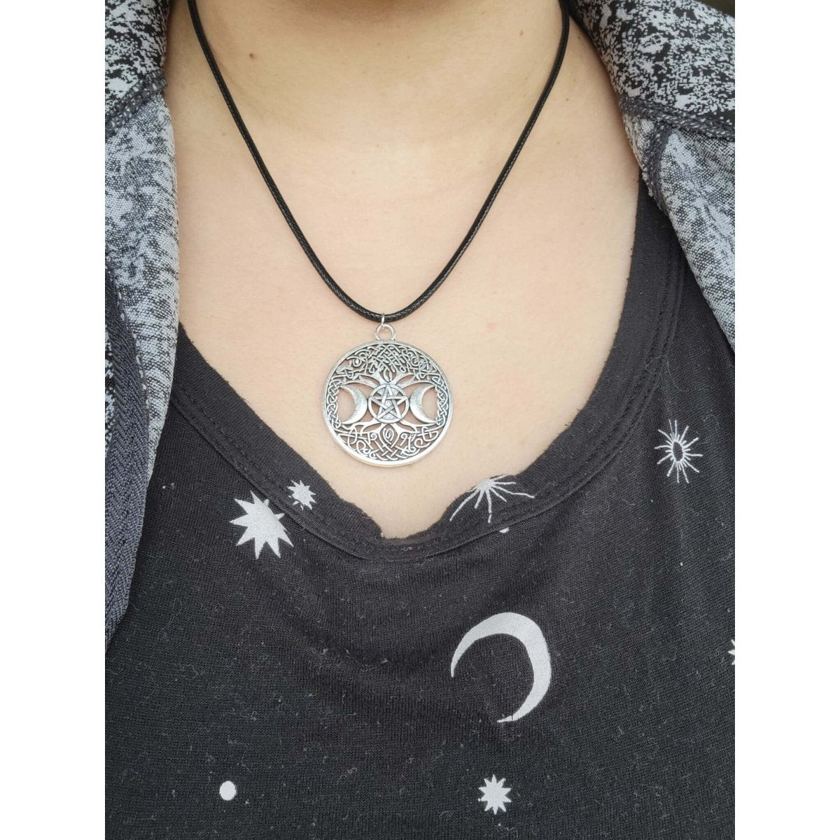 Protection Charm / Triple Moon Pentagram Talisman/ Protection Jewelry -Charms & Pendants