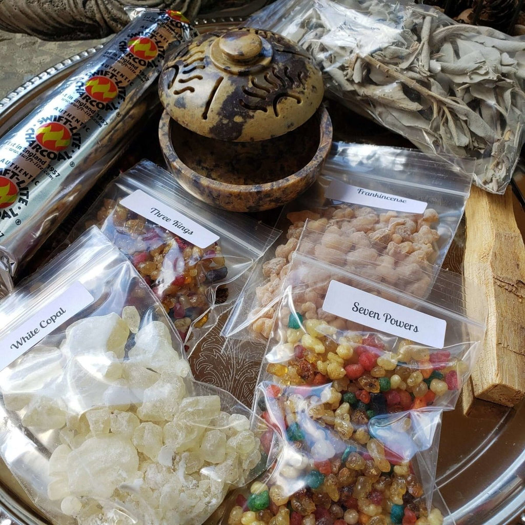 Resin Burner, Starter Kit, Charcoal Burner, Loose Incense Kit, Incense, Altar Incense, Altar Tool -Incense Holders