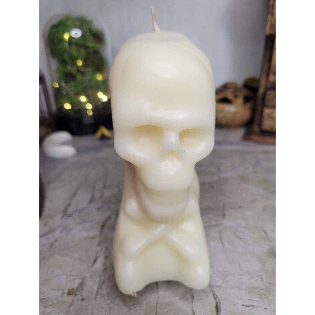 Ritual Skull / Skeleton Shaped Candle White, Red and Black -