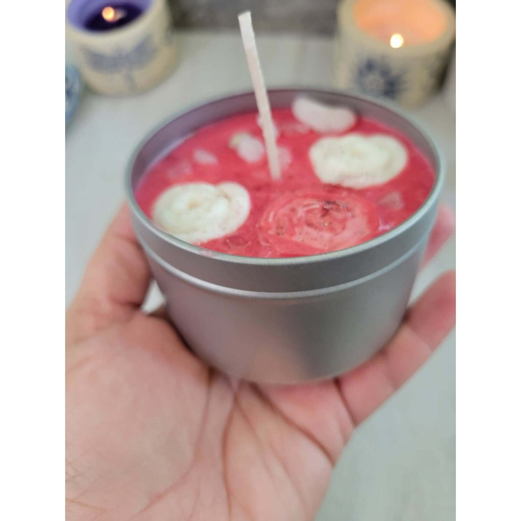Rose Crystal candles 8oz - fresh roses, love candle -Candles