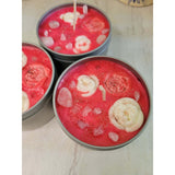 Rose Crystal candles 8oz - fresh roses, love candle -Candles