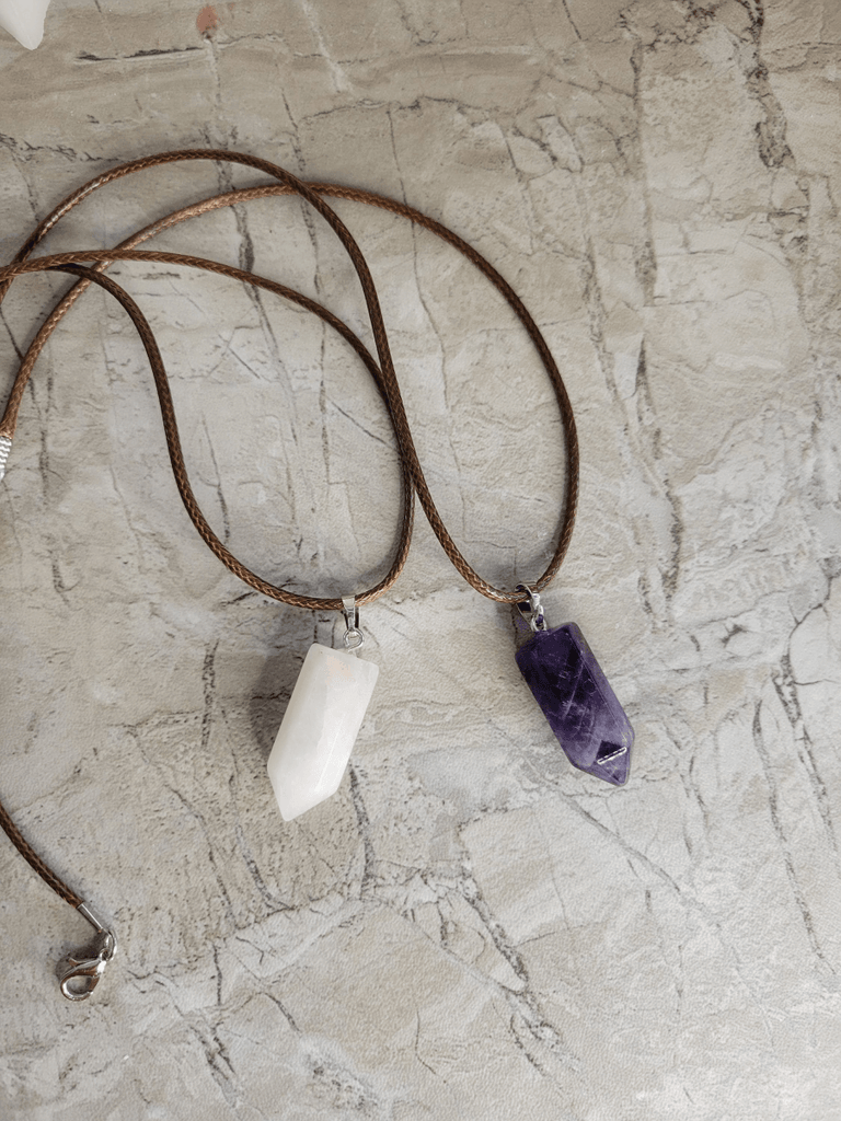 Rose Quartz and Amethyst Crystal Pendants Gift for Her Crystal Pendants -