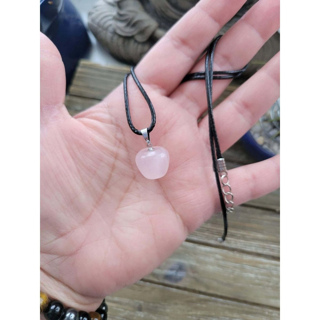 Rose Quartz Pendants, Apple Crystal Pendant, Crystal Healing Pendants -crystal pendant