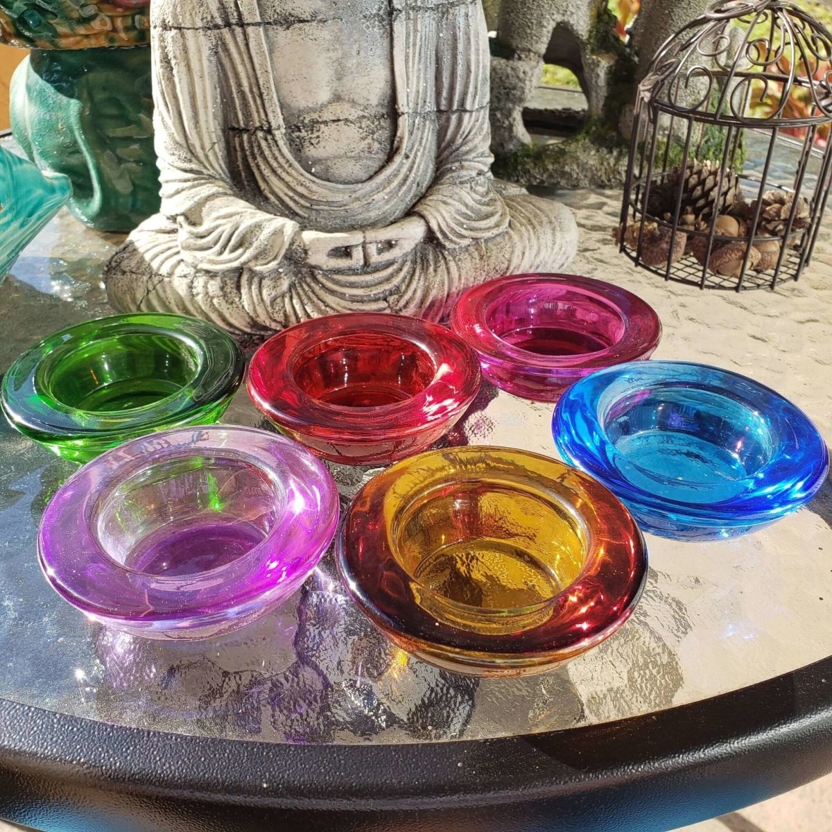 Set of two Tealight Candle Holder Different Colors -