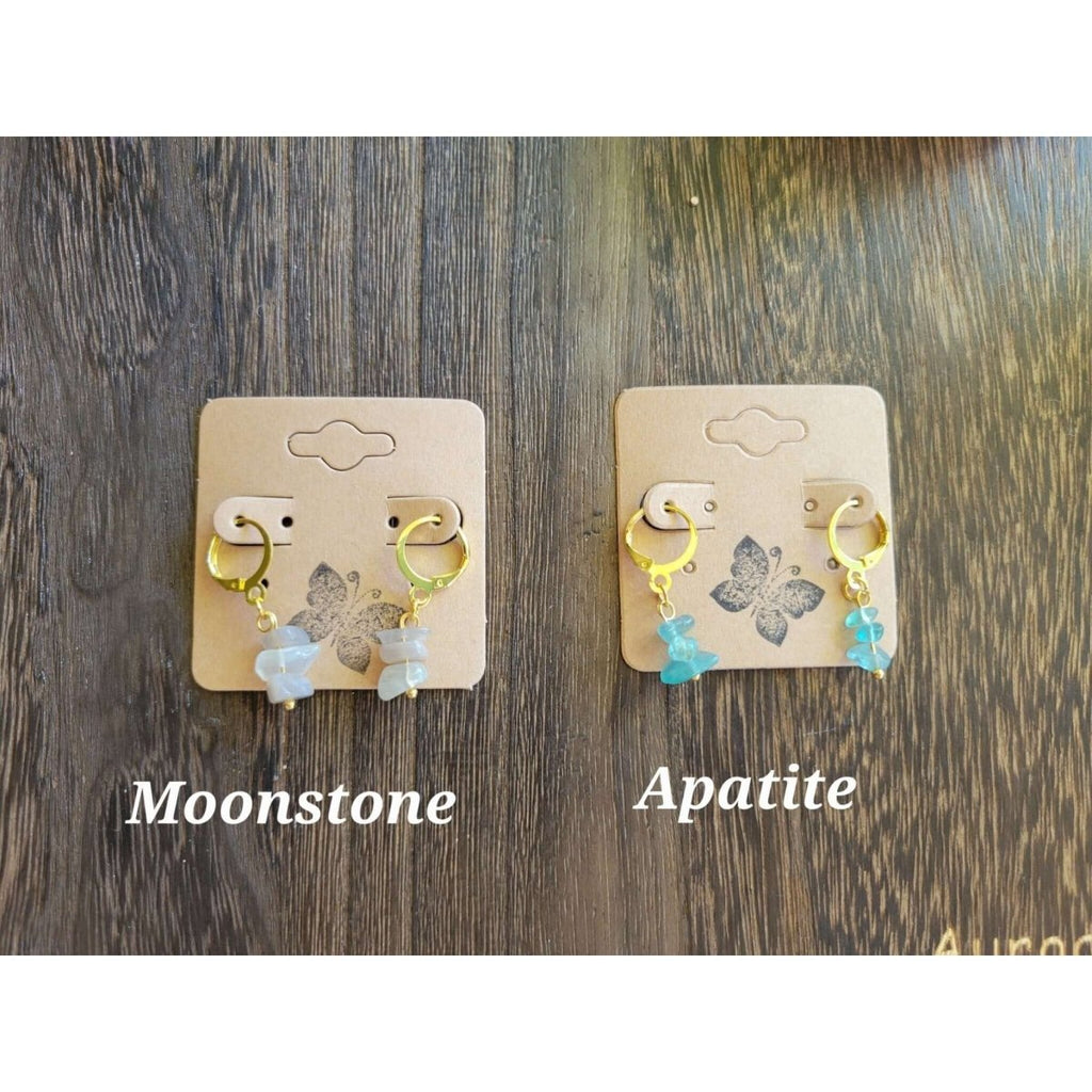 Small Crystal Earrings ,Stacked Stone Drop Earrings -Earrings