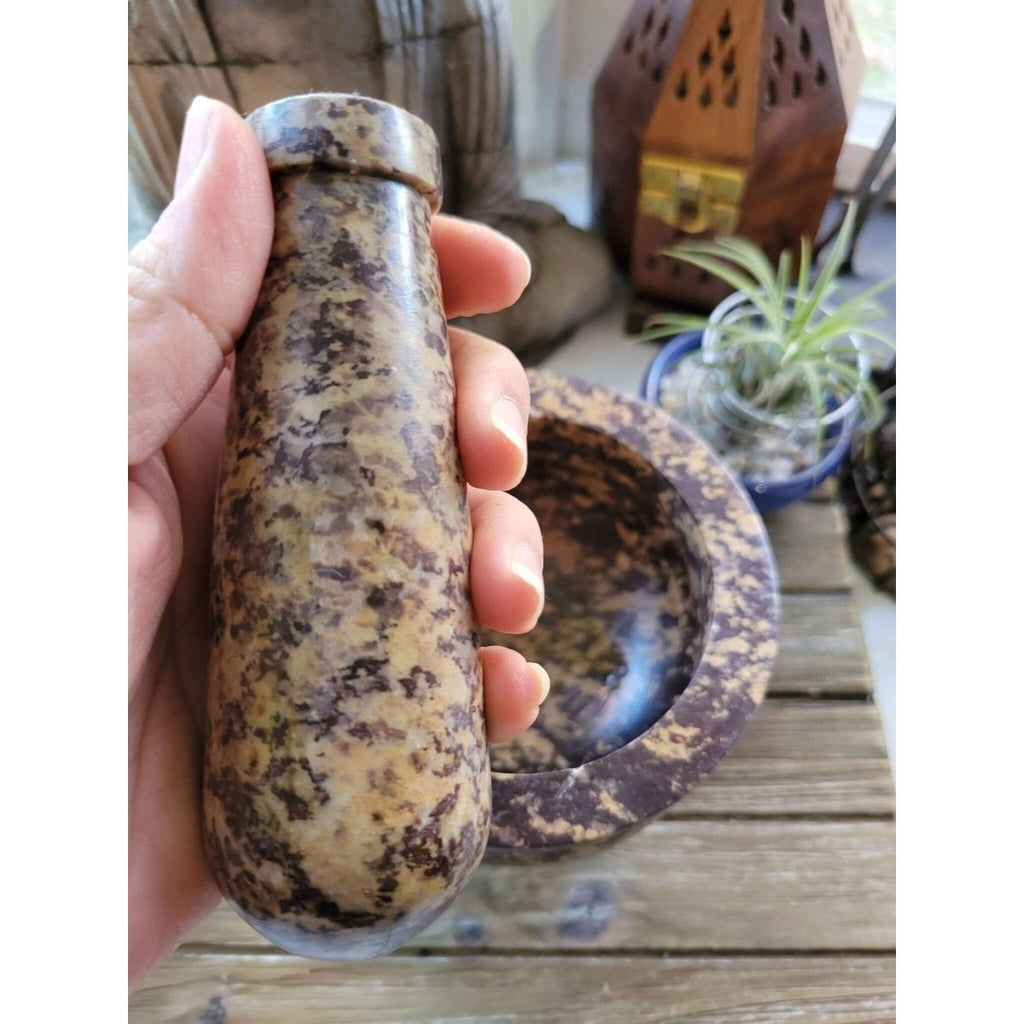 Soapstone Mortar & Pestle - Witchcraft, Kitchen Witchery, Incense Crafting -