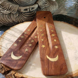 Star Moon Wood Boat Burner 5"L -
