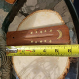 Star Moon Wood Boat Burner 5"L -