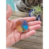 Tree of Life round 7 chakra Orgone Energy Pendant 1.5" -