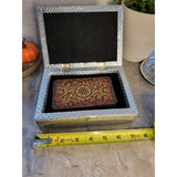 Tree of Life Triquetra handmade carved metal over wood/ tarot box/ altar box -Decor