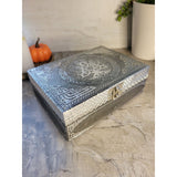 Tree of Life Triquetra handmade carved metal over wood/ tarot box/ altar box -Decor