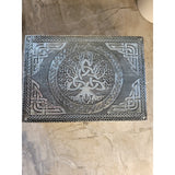 Tree of Life Triquetra handmade carved metal over wood/ tarot box/ altar box -Decor