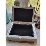 Triple Moon Carved Metal over Wood/ Tarot Box/ Altar Box/ Goddess of Earth Box -