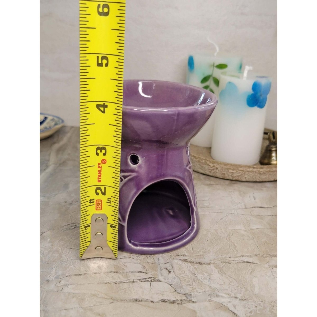 Triple Moon Oil Burner , Wax Warmer, Metaphysical Décor, Handmade Ceramic -Candle & Oil Warmers
