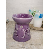 Triple Moon Oil Burner , Wax Warmer, Metaphysical Décor, Handmade Ceramic -Candle & Oil Warmers