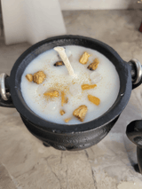 Triple moon pentacle cauldron soy candle intention candle Palo Santo Candle -