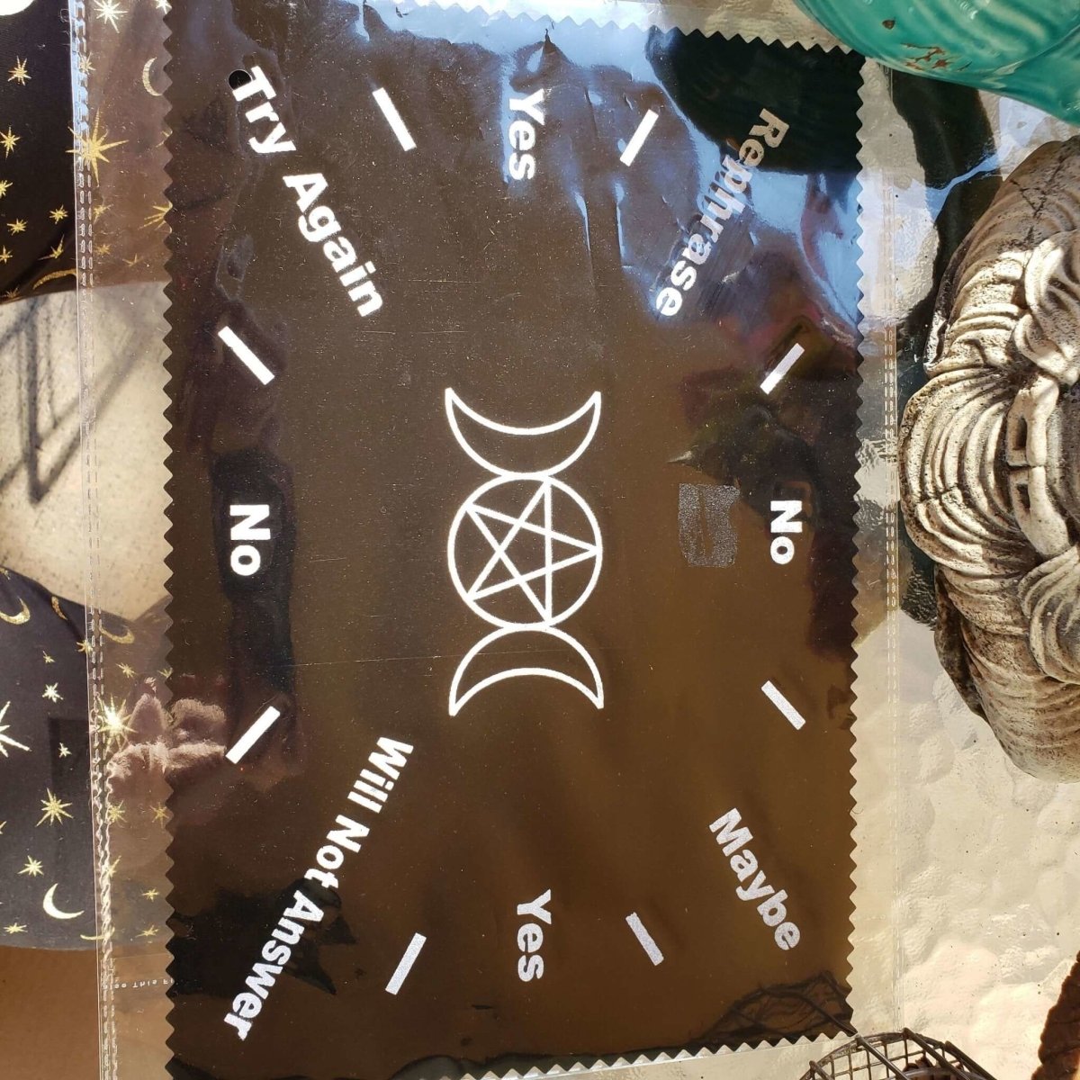 Triple Moon Pentagram Pendulum Mat 8"x12" -