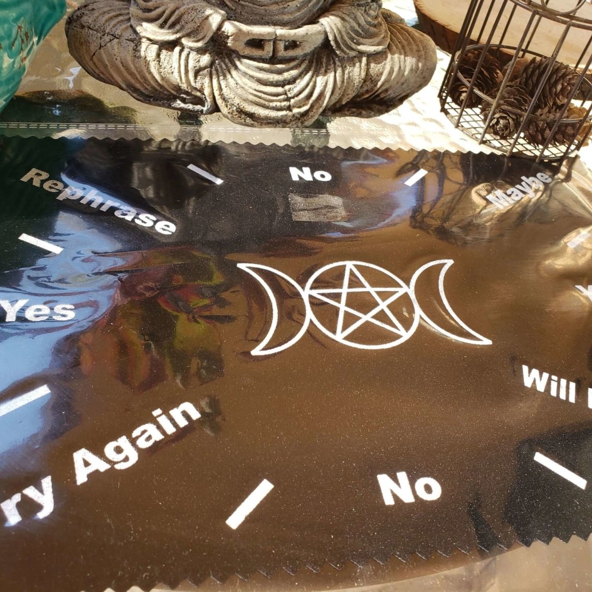 Triple Moon Pentagram Pendulum Mat 8"x12" -