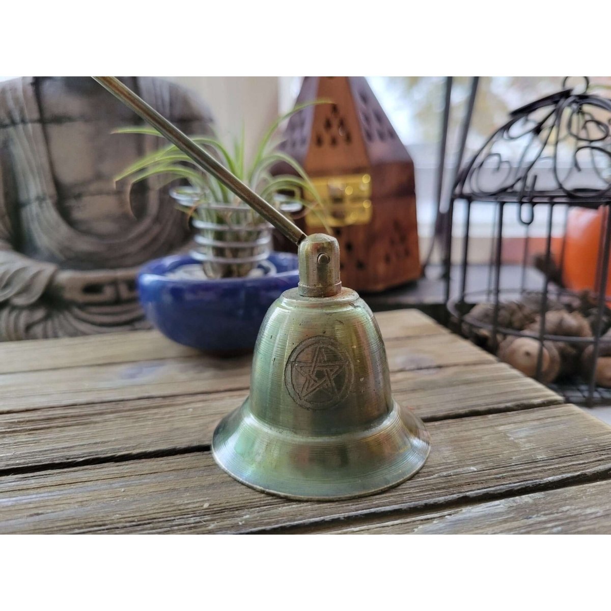 Vintage Pentagram Metal Candle Snuffer/ Boho Décor / Witch altar Décor -