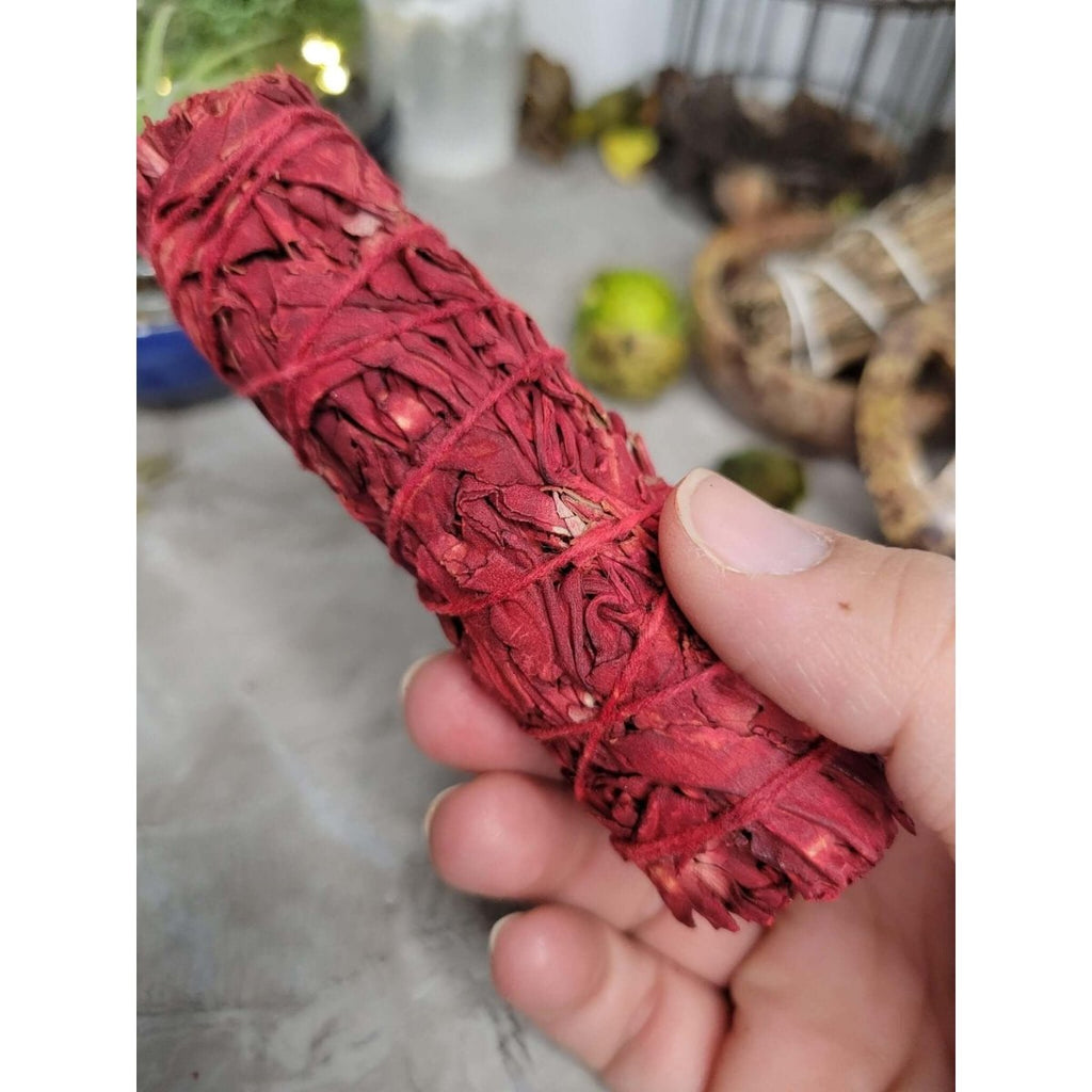 White Sage & Dragons Blood Smudge Stick - 4" -Herbs & Spices