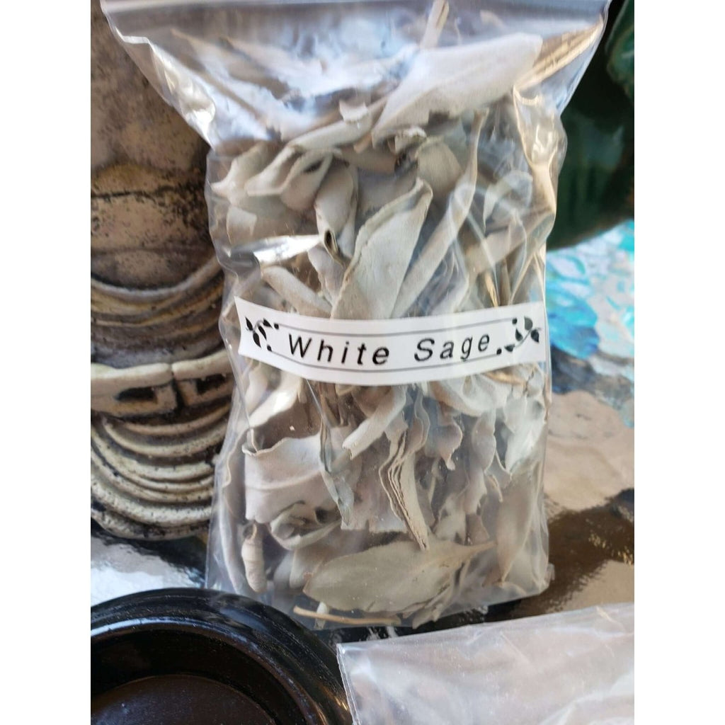 White Sage loose leaves and clusters 1 Oz -