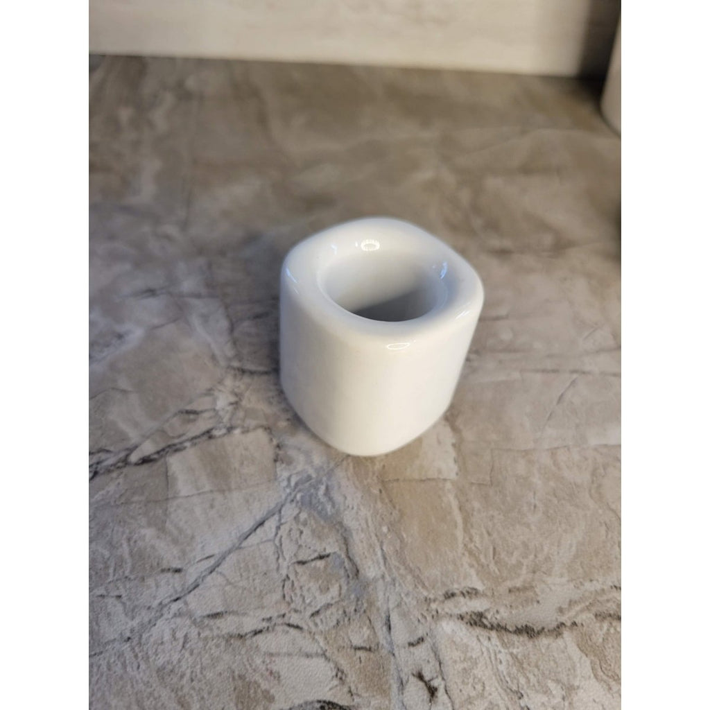 White Taper candle Holder, Ceramic handmade candle holder -