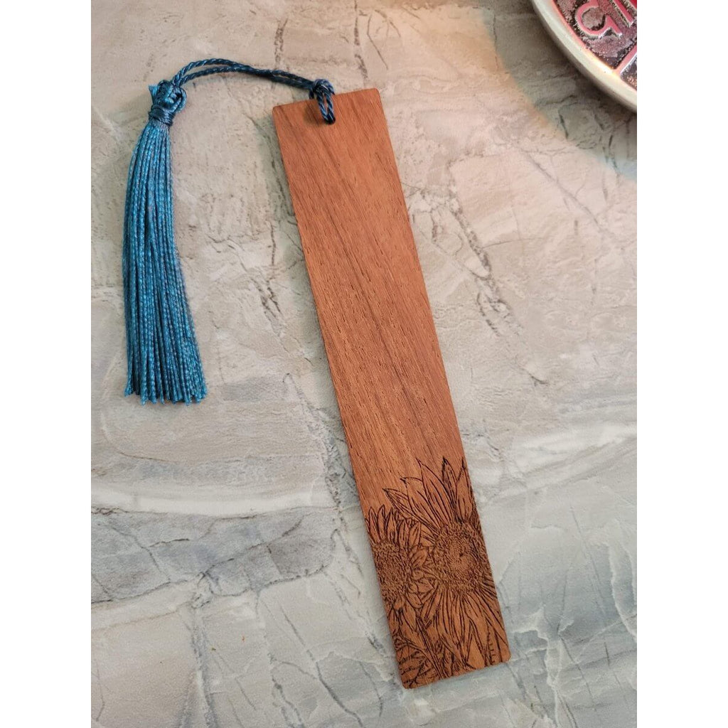 Wood Bookmarks, with Tassel Pendant Decoration, Saddle Brown -