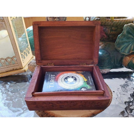 Wood Box, Tarot Box, Runes, Crystals, Witch Altar, Elephant Box -