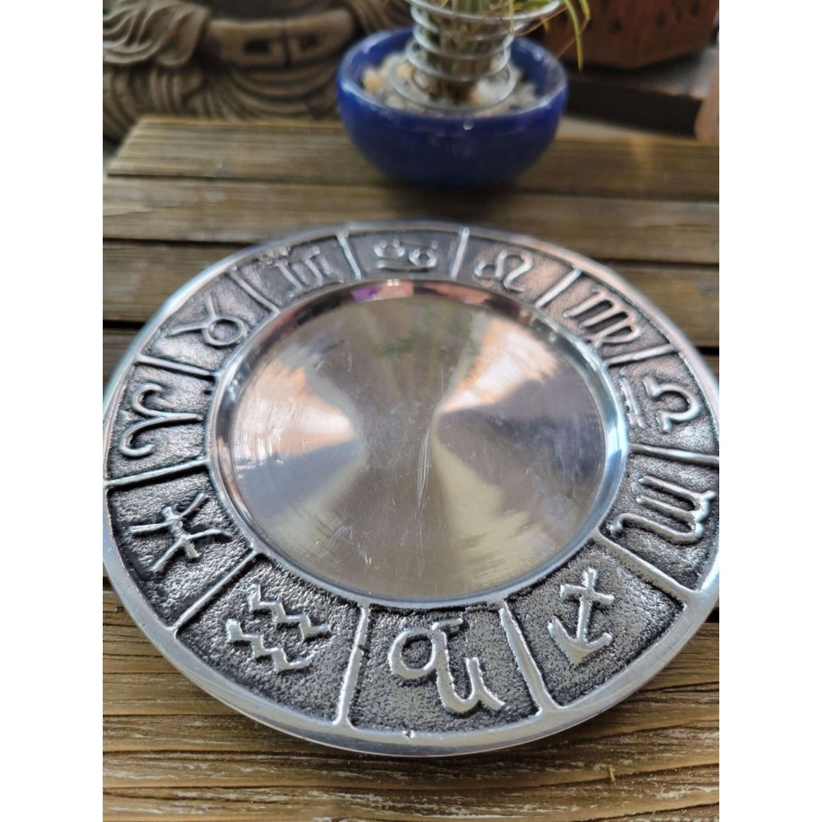 ZODIAC Metal Burner /Pillar Candle Holder or cone Buner /Altar Decoration -