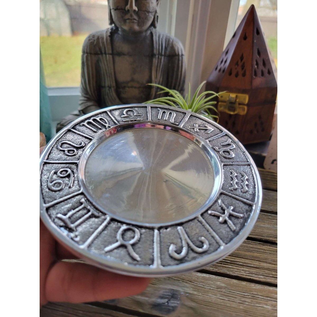 ZODIAC Metal Burner /Pillar Candle Holder or cone Buner /Altar Decoration -